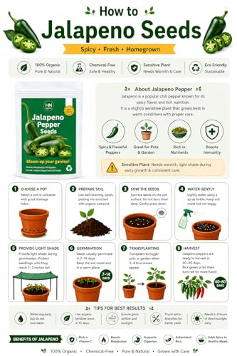 Image of Jalapeno Seeds for Planting in Home Kitchen Garden | Pack of 25-30 Seeds (Jalapeno)