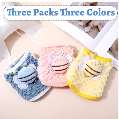 3 Pcs Kitten Clothes, Yorkie, Chihuahua Puppy Clothes, Colorful Teacup Dog Cat Vest with Bee Dolls, Soft Small Dog Sweater, Cute Puppy Jumper for Mini Newborn Dogs,Cat (XX-Small) - Image 5