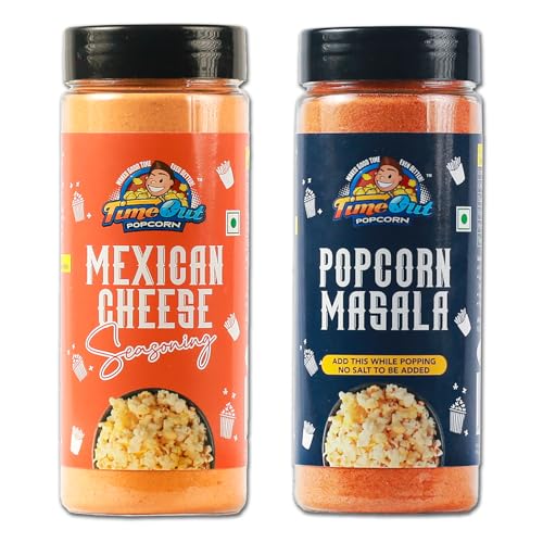 Image of Time Out Popcorn Mexican Cheese Seasoning and Popcorn Masala, Multi-Purpose Powder, Popcorn and Snacks Flavoring,Pack of 2, 100g Each