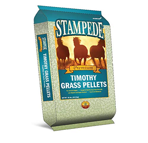 Stampede Premium Timothy Grass Pellets – Natural, High‑Fiber Feed, Low‑Dust, – 40 lb Bulk Bag for Rabbits, Guinea Pigs, Chinchillas, Goats, Horses &