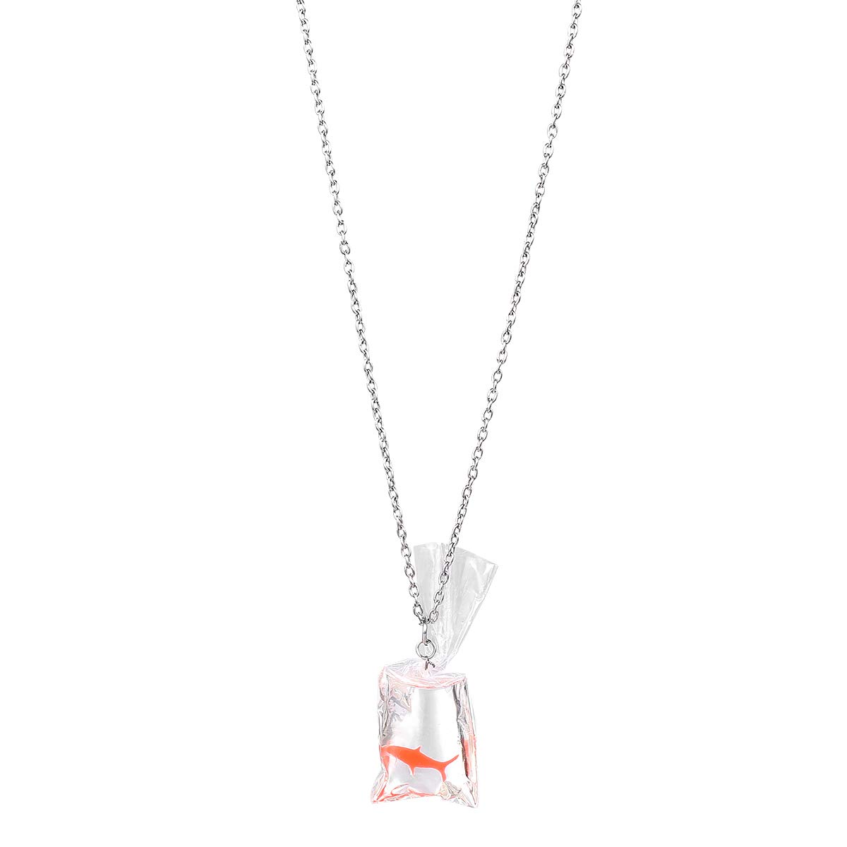 AmosfunAmosfun Resin Goldfish Koi Fish Necklace Creative Transparent Water Bag Fish Pendant Japanese Lucky Pendant Necklace for Women Kids Men