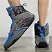 JiuQing Wrestling Shoes Men Indoor Training Boots Barefoot Breathable Teens Fashion Boxing Weightlifting Fitness Sport Boots,Blue,7