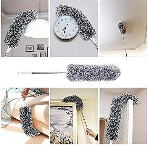 Microfiber Duster Cleaning Kit Extendable Dusters for High Ceiling Fans Hand Wall Duster, Washable Dust Brush Extra Long Extension Pole (30 to 100 inches) Duster