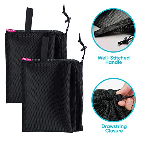 Mesh-Laundry-Bag-Heavy-Duty-Drawstring-Bag-College-Dorm-Travel-Family-and-Apartment-Dwellers-24-x-36-Inches-2-Pack-Black Mesh Laundry Bag Heavy Duty Drawstring Bag College Dorm Travel Family and Apartment Dwellers 24 x 36 Inches 2 Pack Black