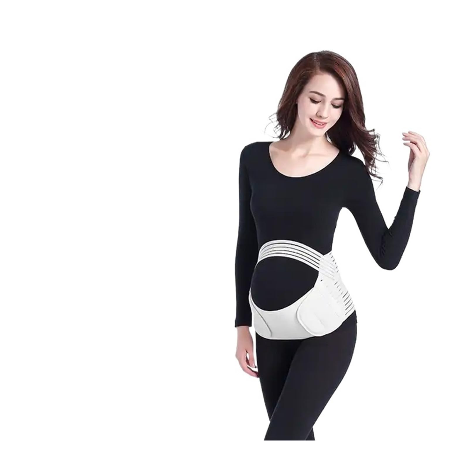 Generico Cintura di supporto per la gravidanza 3 in 1 con corsetto post-parto, fascia addominale regolabile per alleviare il mal di schiena e favorire il recupero(Black,XL)