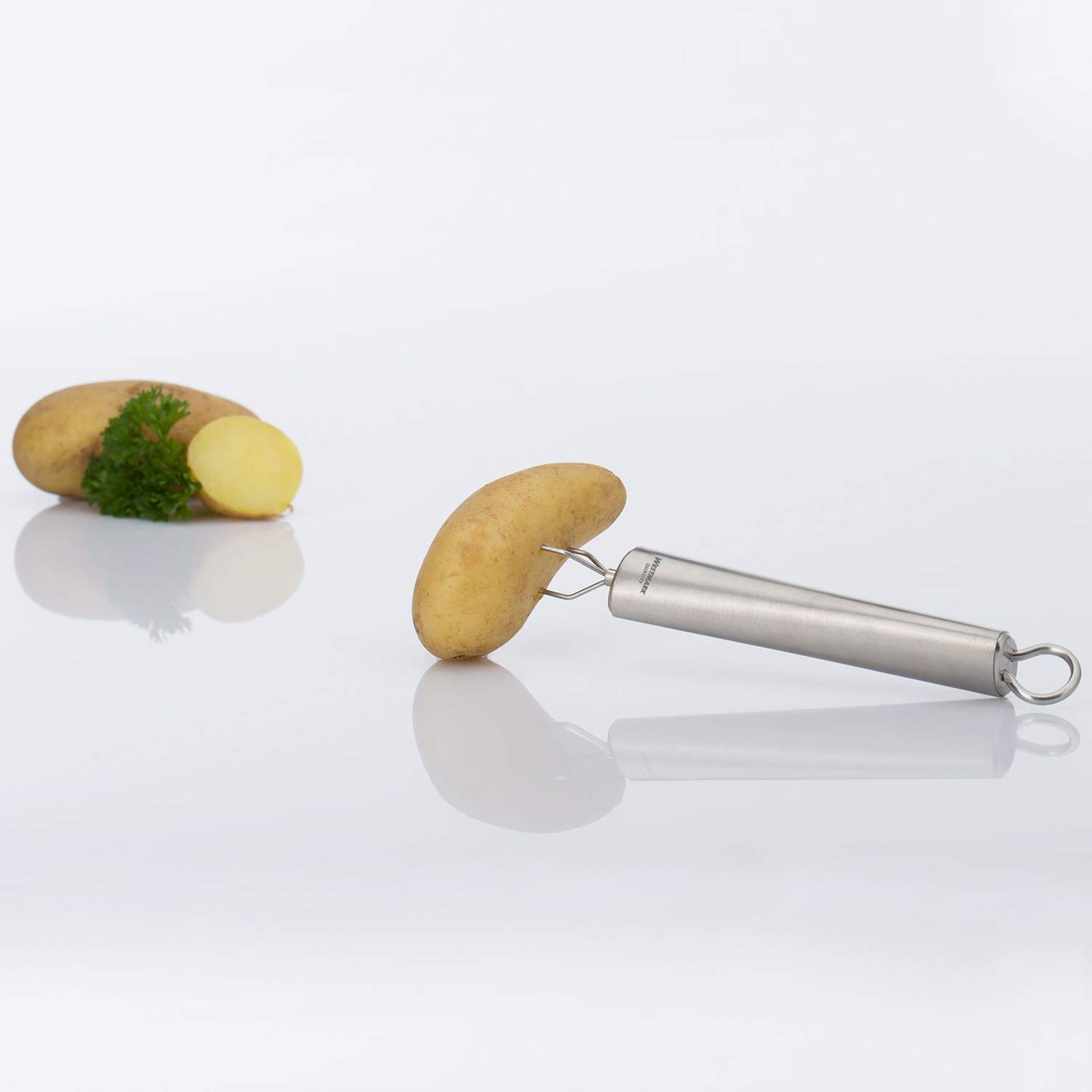 Westmark Forchettone per Patate con 3 Rebbi, Lunghezza: 17,3 cm, Acciaio Inossidabile, Glory, Argento, 18142270