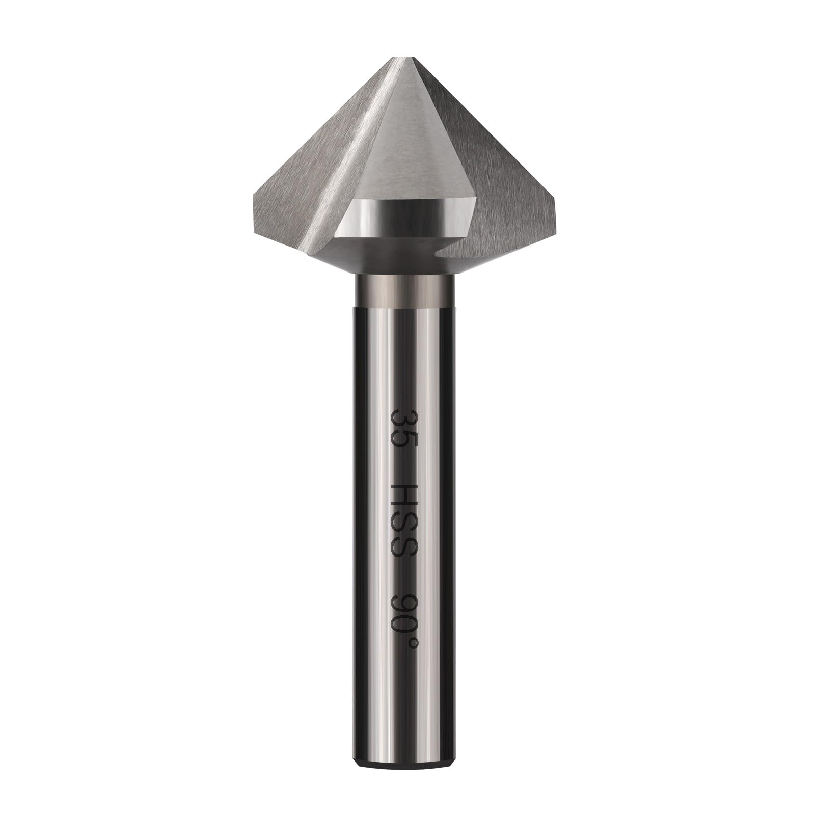 Vearter 35mm Countersink Drill Bit 3 Edge 90°, HSS High-Speed Steel M2 Chamfer Tool Metal Drill Bits, Deburring Tool for Metal, Stainless Steel, Aluminum, Wood, Plastic