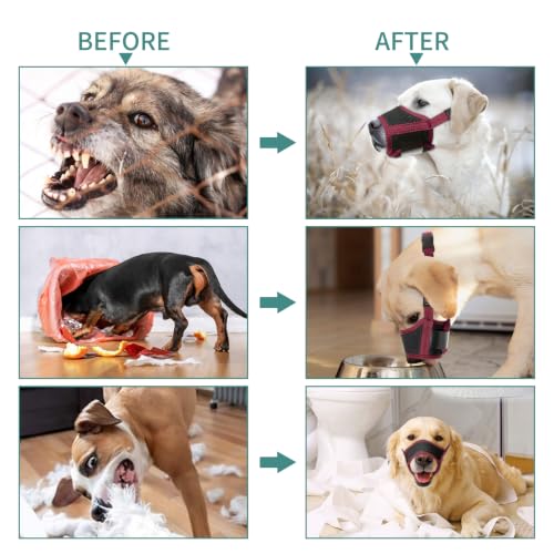Image of HEELE Dog Muzzle Medium Sized Dog,Adjustable Loop with Soft Air Mesh Nylon
