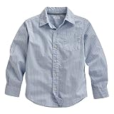 Carter's Little Boys' Button-front Shirt (4, Blue Stripe)