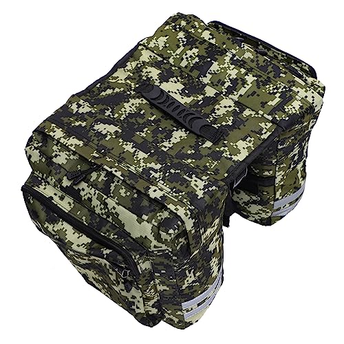 BESPORTBLE Camo Canvas Rear Seat Bag Bike Saddle Bag Reflective Strips Waterproof