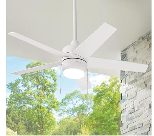 Hampton Bay MENA 44 in. LED Indoor/Outdoor Matte White Ceiling