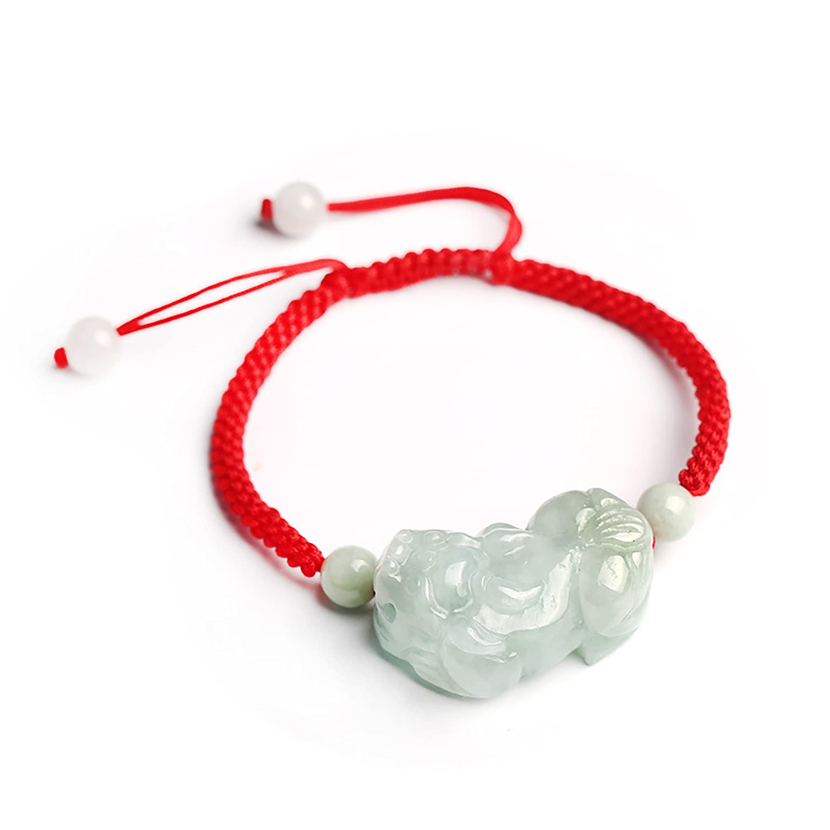 Pulsera De Cuentas, Pulsera De Hilo Rojo Lucky Charm Balance Pulsera Esmeralda Cuerda Tejida Pulsera Amuleto Atraer Prosperidad Amor Suerte Dinero,Rojo