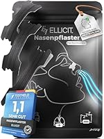 Ellicit Nasenpflaster Schwarz, 30er Pack Premium Nasenstrips, gegen Schnarchen, Extra Halt für Sport & bessere Schlafqualität, besser Atmen bei verstopfter Nase, Nasal Strips (Performance (55x16mm))