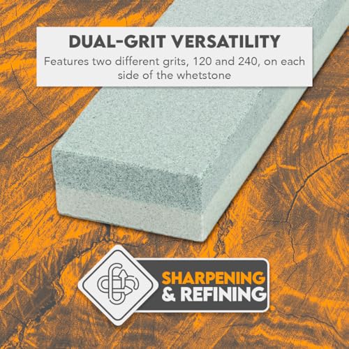 Image of SE 8 inch Dual Grit Sharpening Stone - 120 /240 Aluminum Oxide for Knives, Tools, and Blades - SS8