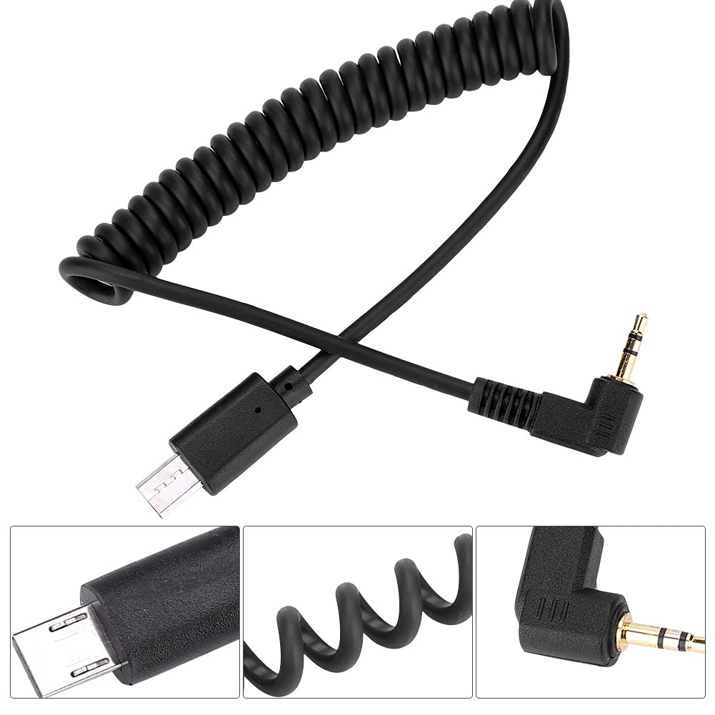 VBESTLIFE RM-VPR1 3,5 mm/2,5 mm S2 kabel zwalniający migawkę do RX1/RX10/RX100/A7S/A7R/A7/A7II/A7III/A9/A58/77M2/99M2/A3500/A5000/A5100/A60000/A60000. /A6300 0/A6500, czarny (2,5