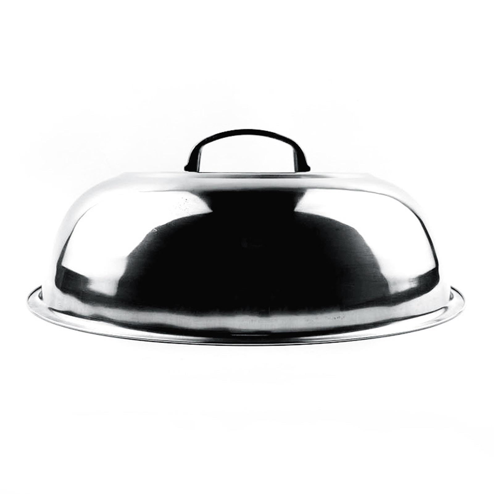 Stainless Steel Pot Cover, Round Metal Cheese Melting Dome Steaming Basting Griddle Lid for Flat Top Griddle Grill (34cm)