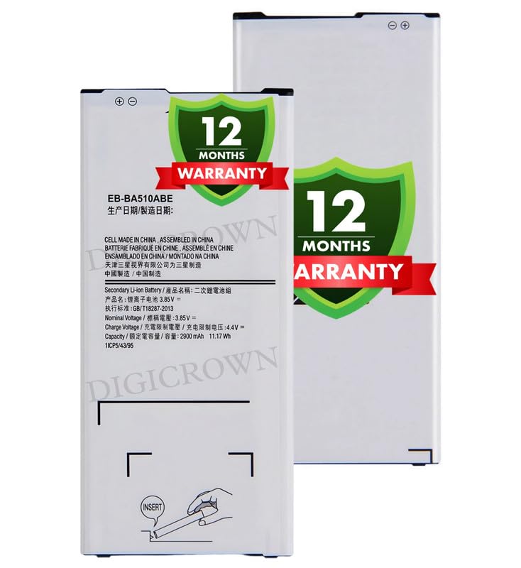 Image of Original EB-BA510ABE Battery Compatible for Samsung Galaxy A5 (2016) (SM-A510F) - (2900mAh) - 1 Year Warranty DF7