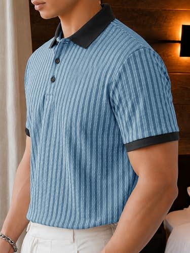 Image of Noble Monk Men's Regular Fit Polo Neck T-Shirt | Half Sleeve