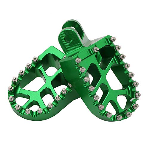 Image of AnXin Foot Pegs Footpegs Footrests Foot Pedals Rests CNC MX for KLX300 KLX300R KLX300SM 97-07 20-24 KLX250 06-20 KLX250S 09-14 KLX250R 94-96 KLX650 93-96 Dirt Bike Green