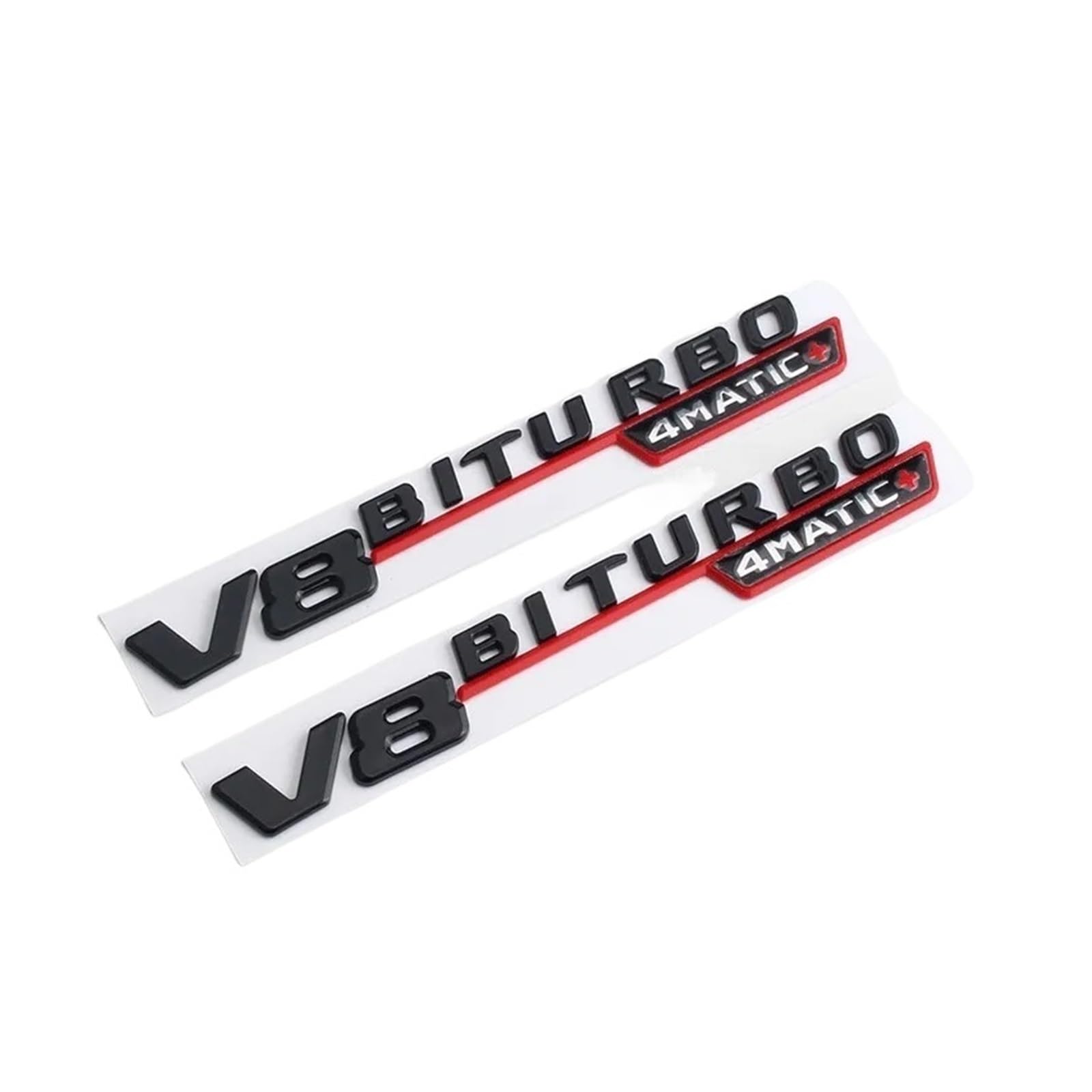 OVARIA 3D ABS Black Car Decal V8 BITURBO Rear Trunk Emblem Sticker Logo GLE63S Badge Fit For Mercedes AMG GLE 63 S W167 W166 C292(V8 Black Red 2Pcs)