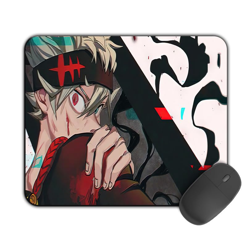Image of Printed Design Mouse Pad Asta Black Energy (200MM X 240 X 3MM) Enhance Gaming and Work Performance Comfortable and Precise Non-Slip Water Proof Black Clover Mouse Pad.