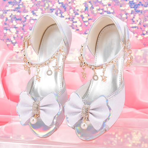 Little Girls Princess Wedding Sandals Children's Crystal High Heels Dress Shoes Performance Evening Party Flower Girl Formal Dress Shoes Toddler Big Kid Toddler2
