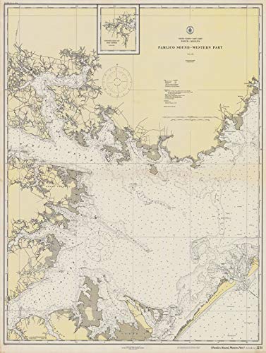 Historic Pictoric Vintage Map - Pamlico Sound -...