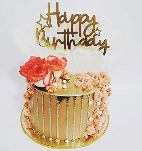Opiniones y reviews de Pasteles chedraui de esta semana. 43 Los Letreritos. Happy Birthday DORADO Adorno Pastel, Letrero para adornar pastel de cumpleaños, Cake Topper, suministro de decoración para cumpleaños. Letrero de cumpleaños.