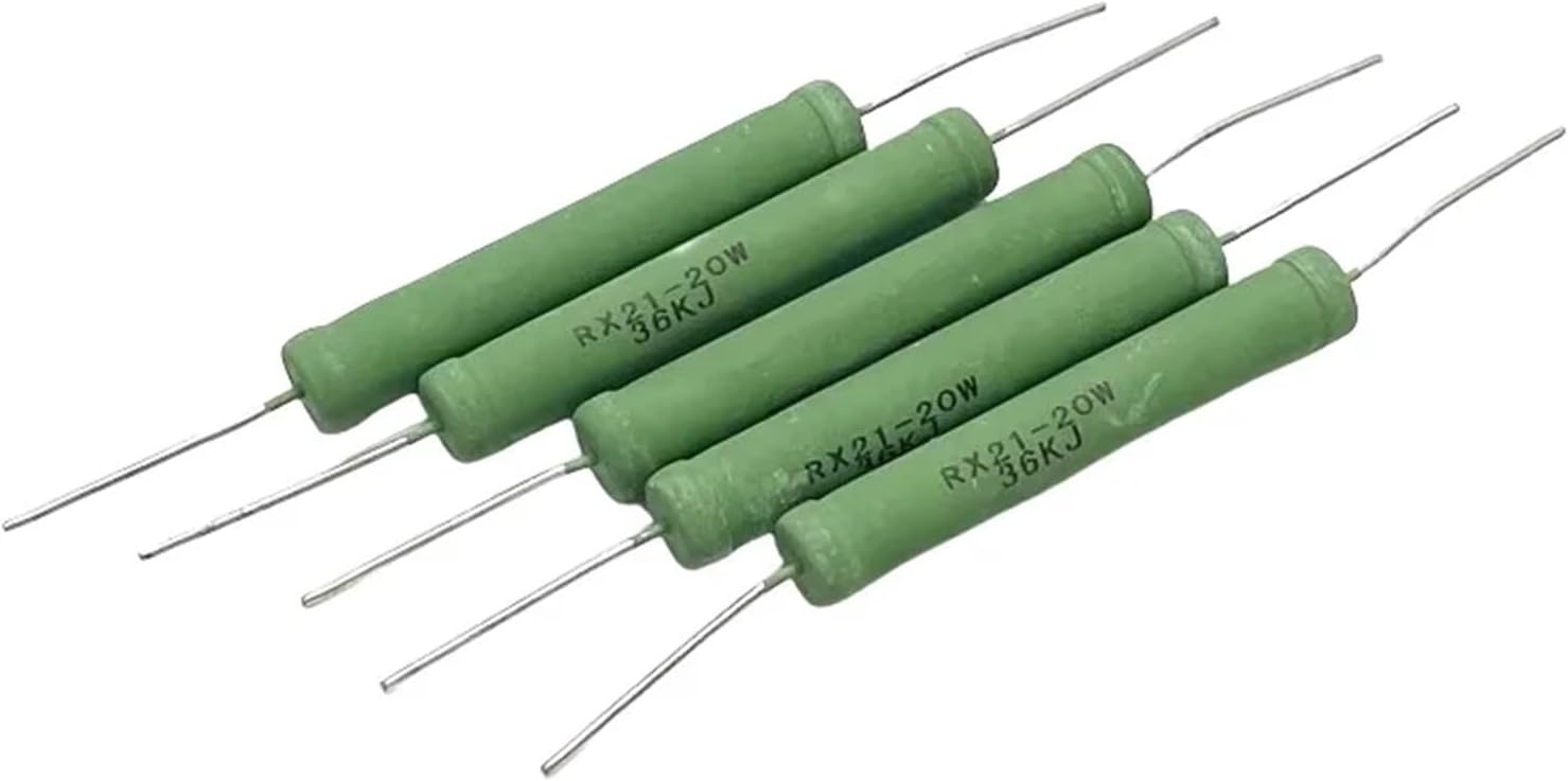 5PCS RX21 Wire Wound Resistor 20W 5% 1R 10R 47R 82R 100R 120R 150R 180R 200R 220R 240R 250R 270R 300 Ohms 1K 10K 33K(0.47R)