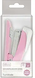 Tilibra - Grampeador 20 Folhas Metálico de Mesa G106 Rosa Claro