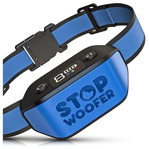 STOPWOOFER Dog Bark Collar - No Shock, No Pain - Rechargeable Barking Collar for Small, Medium and Large Dogs - w/2 Vibration & Beep Modes