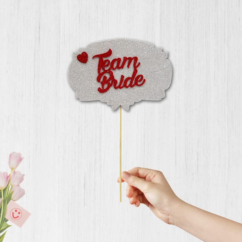 SüSLe Bebek ve Parti Team Bride Konuşma Balonu Çubuğu - Gümüş & Kırmızı