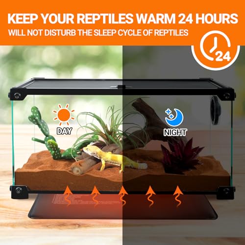 Repti Zoo 8 Inch X 12 Inch Reptile Heat Pad 24W Fast Heating Pad With Adjustable Thermostat Reptile Heat Mat For Turtles/Hermit Crabs/Bearded Dragons/Leopard Geckos/Snakes/Lizards thumb #4