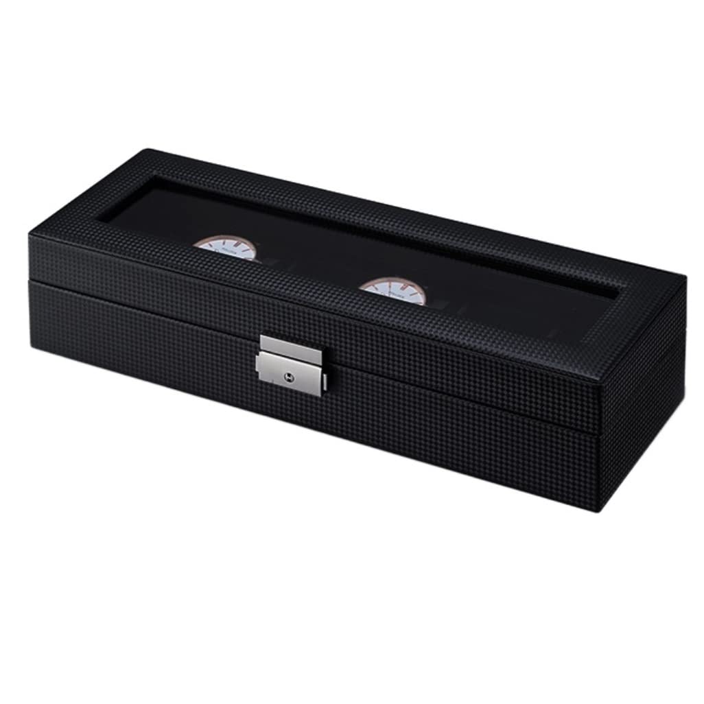 ANVLOJRIH KYUSAR Watch Box Watch Organizer Watch Storage Case 6 Slots Watch Box Case Display Storage Box Leather Lockable Jewelry Organizer Display Box Watch Case Watch Holder (Blue : Onecolor)