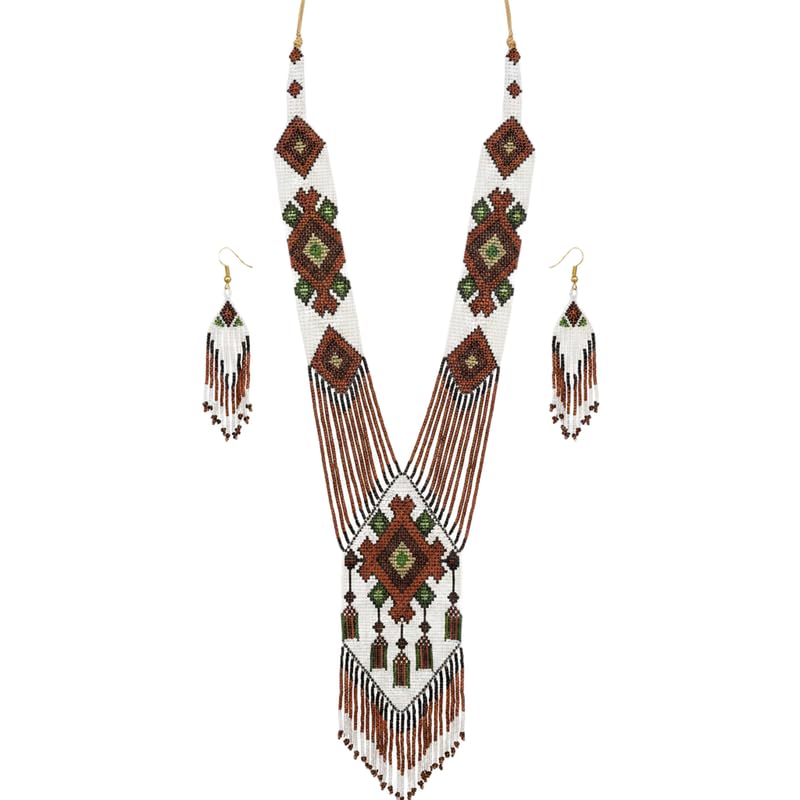 Conjunto de collar y pendientes de Gerdan ucraniano tradicional