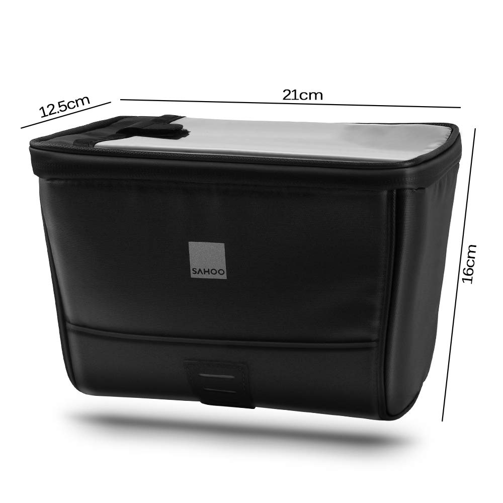 Borsa per manubrio della bicicletta, borsa termica per mountain bike, 2 l, design impermeabile, strisce riflettenti, tessuto cerato