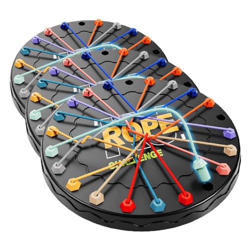 Image of lartoys Rope Untangling Puzzle Game, Educational Strategy Board Game for Kids & Adults, Family Travel Party Games with Multi-Level Challenges, Gifts for All Ages (Pack of 3)