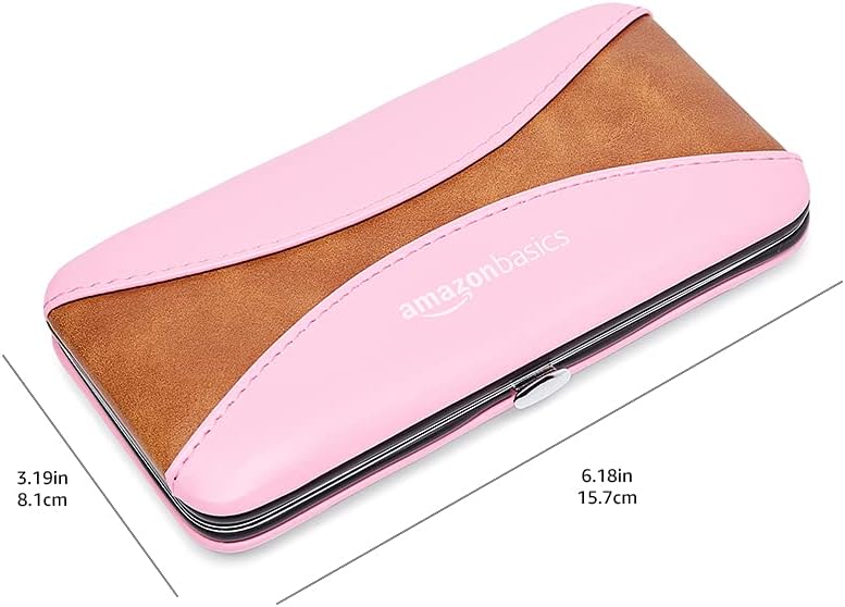  Basics 9-Piece Manicure and Pedicure Nail Clipping Set with Case - Stainless Steel, Pink : Beauty & Personal Care