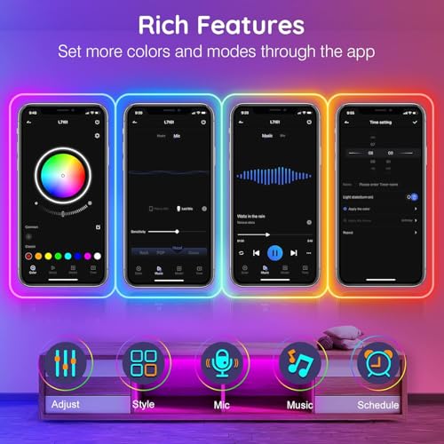 Image of 5 Meter Smart RGB Neon LED Strip Lights with App & Remote | Music Sync Rope Light for Room, Gaming, Party, Diwali & Home Decoration USB Powered