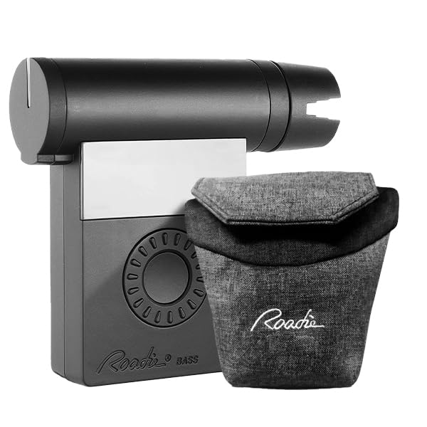 Roadie Bass Bundle | Smart Automatic Bass Guitar Tuner & String Winder + Protective Pouch | Compatible with Bass, Electric & Acoustic Guitars, Ukulele, Banjo, Mandolin | 40+ Alternate Tunings
