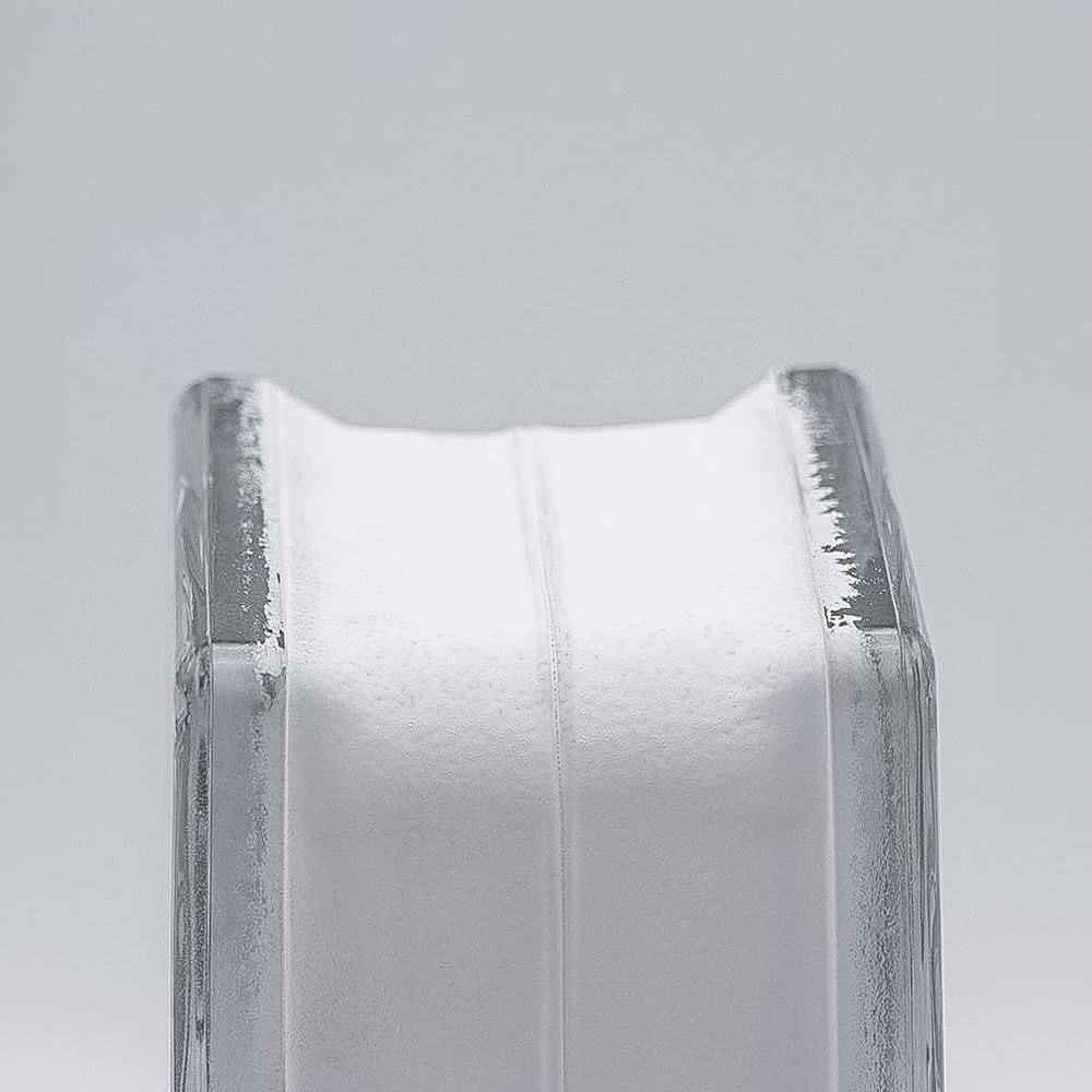 Basic Glasbaustein Halbstein Wolke Klar & Satiniert, 19x9x8 cm - 10 Stück