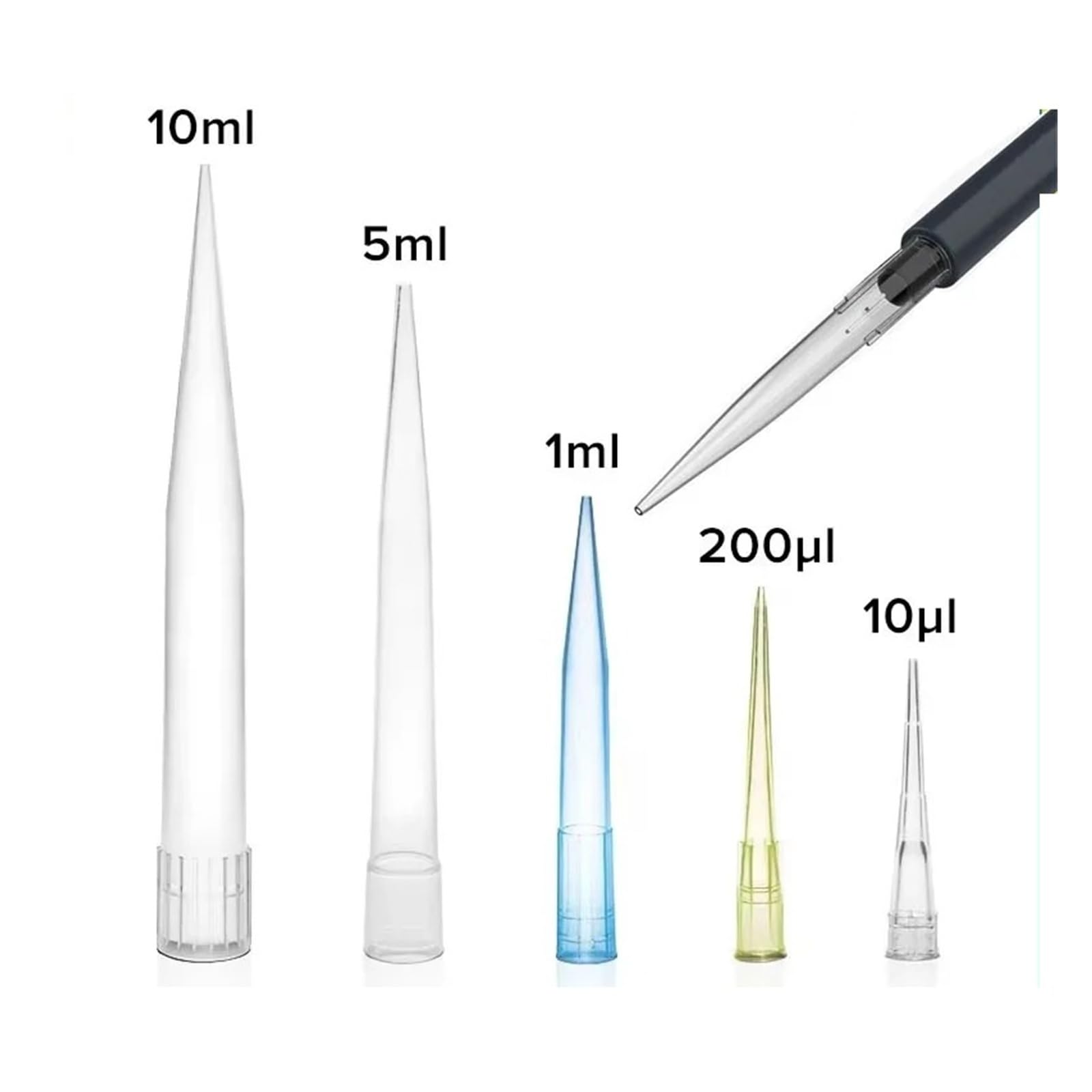 Pipeta Laboratorium 10 ul 200 1 ml 5 Laboratoryjne końcówki do pipet cieczy, uniwersalne(300pcs 5ml Tips)