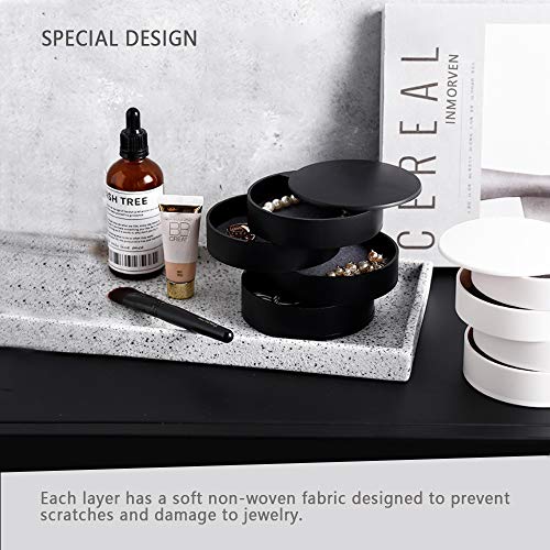 Conbola Jewelry Organizer, Small Jewelry Storage Box Earring Holder For Women, 5-Layer Rotating Travel Jewelry Tray Case With Lid For Bracelets Rings Bracelets thumb #2