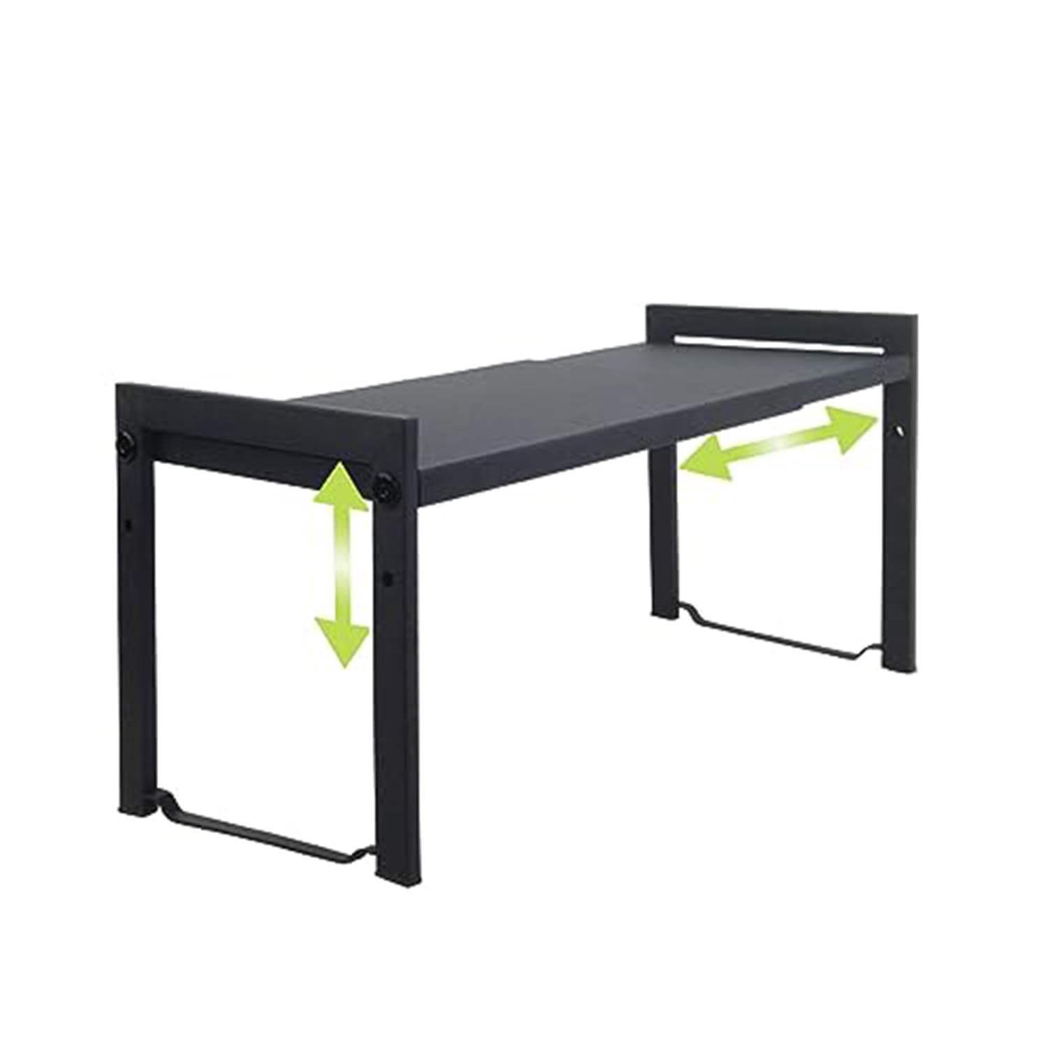 Erweiterbares Schrankregal,66 cm,stapelbarer Küchenthekenregal-Organizer,Küchengewürzregal,Speisekammerregal,verstellbarer Schrank-Organizer,Aufbewahrungsregal für Küche und Büro(1er-Pack schwarz S)