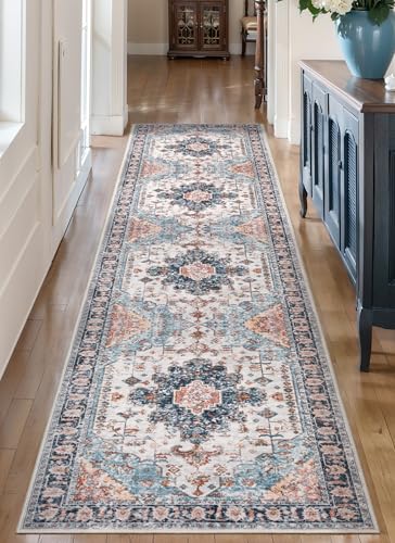 Image of Tangsoo 2.6x10 Hallway Runner Rugs, Washable Non Slip Vintage Rug Runners