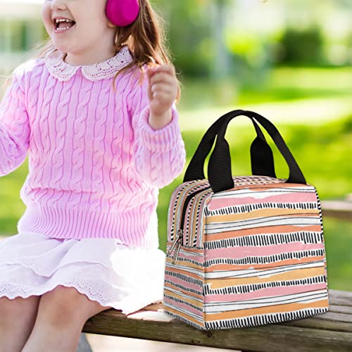 Abstract Poster Stripe Insulated Lunch Bag Women Reusable Lunch Tote Bag For Men Adult Leakproof Cooler Lunch Box For Work Office Picnic Travel #TOP1