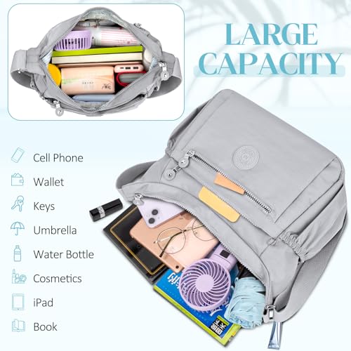Nylon Crossbody Bags for Women Waterproof Lightweight Large Travel Purses Multi-Pocket Pocketbooks Shoulder Bag3