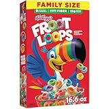 Kellogg's Froot Loops - Cereal para desayuno, cereales para niños, desayuno familiar, tamaño familiar, original, caja de 16 onzas (1 caja)