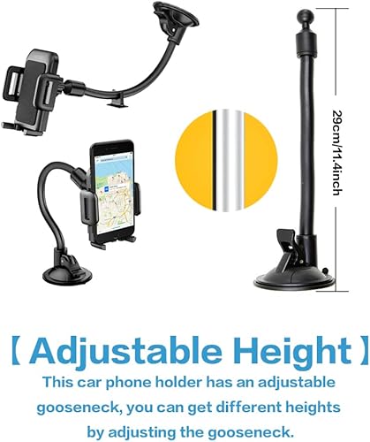 Miniatura 3 de Soporte de teléfono para automóvil, soporte universal para teléfono celular para automóvil, parabrisas con fuerte succión, estabilizador