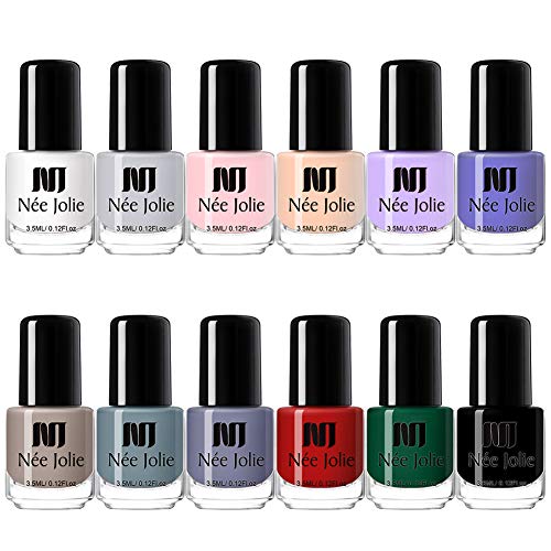 NEE JOLIE Nail Polish Set (12 Bottles) Non-Toxic Eco-Friendly Quick Dry Classic Colors Nail Polish Lacquer